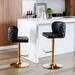 Rosdorf Park Modern PU Upholstered Bar Stools Adjusatble Seat Height Leather/Metal/Faux leather in Black | 18.9 W x 18.1 D in | Wayfair