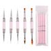 Nail Art Brushes Set 5pcs Nail Art Design Brushes With Pen Cap Nail Ombre Brush Gel Nail Liner Brush - pink