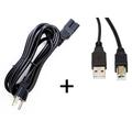 OMNIHIL (15FT) AC Cord + (8 FT) 2.0 USB Cable for Crown XTi4002 DriveCore Two Channel 1200W At 4 ohms Power Amplifier