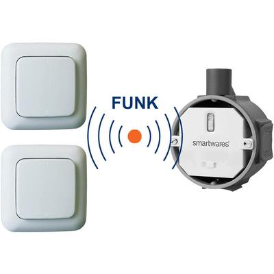 SmartHome Funk Schalter Set - Funk-Einbauschalter + 2 x Funk-Wandschalter