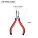 Mini Round Nose Pliers 4.5" Tapered Jaw Precision Fine Plier w Handle - Black Red
