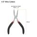 Mini Bent Nose Pliers 4.5" Toothless Curved Precision Plier w Handle - Black