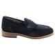 TruClothing.com Mens Real Full Suede Slip On Loafers Boat Shoes Smart Casual Classic Comfort Fit - Navy 9 UK