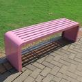 Yclty Backless Garden Bench, Metal Patio Bench, All-Weather Outdoor Bench, Suit for Garden, Porch, Park and Lounge (Color : Pink, Size : 100x40x45cm)