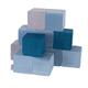 KiddyMoon Soft Foam Velvet Cubes Building Blocks 14Cm For Children Montessori Toy For Babies, Certified Made In EU, 12 Pieces, Cubes:Lagoon Turquoise-Ice Blue-Grey Mountains