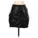 Express Faux Leather Bodycon Skirt Mini: Black Print Bottoms - Women's Size 00