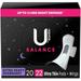 U by Kotex Balance Ultra Thin Overnight Pads with Wings Extra Heavy Absorbency 22 Ct