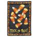 Candy Corn Greetings Garden Lustre Flag