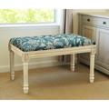 123 Creations Navy Canton Garden Bench with Antique White Finish