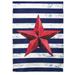 Red Barn Star Navy Striped 8 x 8 Large Polyester Outdoor Hanging Garden Flag