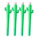 SDJMa Cactus Shaped Roller Pens Novelty Cactus Gel Ink Pens Cactus Shaped Ballpoint Black Cactus Gel Ink Rollerball Pen Cactus with Flower for School Home Office Supplies Gift(4 water pens)