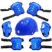 Kids Protective Gear Helmet Knee Pads and Elbow Pads Set with Wrist Guard Skateboard Accessories for Rollerblading Skateboard Cycling Skating Scooter-Blue