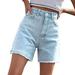 Cycling Shorts for Women Padded Trendy Loose Casual Women s New Denim Shorts High Waist Loose Trousers Women S Running Shorts with Liner And Pockets