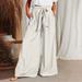 Lilgiuy Women s Summer Casual Pants Women s Casual Style High Waisted Solid Color Wide Leg Pants Ease into Comfort Barely Bootcut Dress Pants