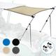 KNOX Universal T-Top Extension Bimini Tops for Boats Sun Shade Kit + Base Mounts Boat Shade Hard Top Boat Cover Canopy Adjustable Poles Marine 900D Canvas Adjustable Height 67 L x 82 W (Sand)