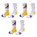3pcs Elite Basketball Socks cushioned sports outdoor sports socks for men and women - yellow-violet
