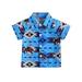 Toddler Baby Boy Button Down Shirts Short Sleeve Animal Cow Dinosaur Printed Collared T-Shirt Tops Summer Clothes