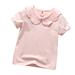 ZRBYWB Girl Clothes Summer T Shirt Small Fresh Short Sleeve Turn Crew Neck Solid Color Casual Seaside Exclusive For 0 To 6 Years Cute Summer Tops