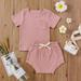 Baby Deals!Toddler Girl Clothes Clearance 2pcs Baby Outfit Children s Clothing New Summer Stripe T-shirt Short Sleeve Shorts Two Piece Set Multi-color Style Baby Clothing Sets Clearance 0-3 Years