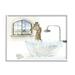 Stupell Giraffe Bubble Bath Animal Scene Animals & Insects Painting White Framed Art Print Wall Art