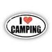 I Love Camping I Heart Euro Oval Sticker Vinyl 3M Decal 3 In x 5 In