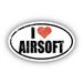 I Love Airsoft I Heart Euro Oval Sticker Vinyl 3M Decal 3 In x 5 In