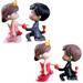 NUOLUX 2 Pairs Miniature Couples Adornment Creative Micro Landscape Ornaments for Mini Garden Desktop Decoration (Red Pink)