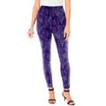 Plus Size Women's Ankle-Length Essential Stretch Legging by Roaman's in Purple Medallion Floral (Size 4X) Activewear Workout Yoga Pants