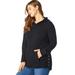 Plus Size Women's Thermal Hoodie Sweater by Roaman's in Black (Size 38/40)