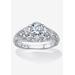 Women's Silver Vintage Style Engagement Anniversary Ring Cubic Zirconia by PalmBeach Jewelry in Silver (Size 11)