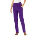 Plus Size Women's Corduroy Straight Leg Stretch Pant by Woman Within in Radiant Purple (Size 16 W)