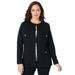 Plus Size Women's Military Ponte Jacket by Jessica London in Black (Size 18 W)