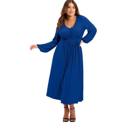 Plus Size Women's Empire Waist Dress by June & Vie in Dark Sapphire (Size 14/16)