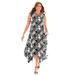 Plus Size Women's AnyWear Reversible Crisscross V-Neck Maxi Dress by Catherines in Chai Latte Geo (Size 3X)