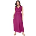 Plus Size Women's Surplice Maxi Dress by Jessica London in Raspberry (Size 14 W)