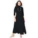 Plus Size Women's Mockneck Slit Maxi Dress by Jessica London in Black (Size 24 W)