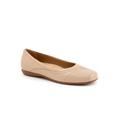 Wide Width Women's Sasha Flat by Trotters in Beige (Size 10 1/2 W)