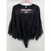 Free People Tops | Intimately Free People Black Lace Bell Sleeve Bodysuit Top Size M | Color: Black | Size: M