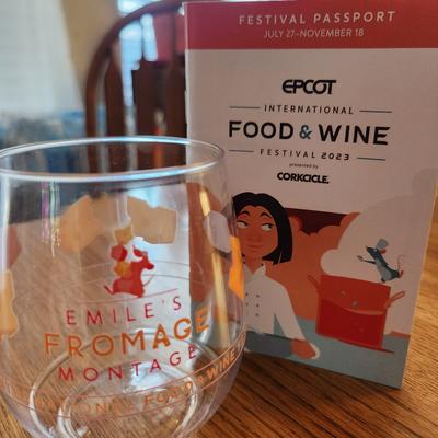 Disney Dining | Epcot Food & Wine Festival Prize Emile’s Fromage Montage Plastic Cup + Passport | Color: Orange/Yellow | Size: Os