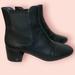 Coach Shoes | Coach Black Leather Pull On Ankle Booties With Chunky Block Heel | Color: Black | Size: 9.5