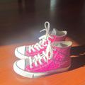 Converse Shoes | Girls Pink Glitter Converse High Tops | Color: Gray/Pink | Size: 7g