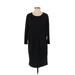 Gibson Casual Dress - Shift Crew Neck 3/4 sleeves: Black Print Dresses - Women's Size X-Small