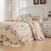 August Grove® Beaudin 100% Cotton Reversible Farmhouse/Country Quilt Set Cotton in White | Jumbo Queen Set Quilt + 2 Standard Shams | Wayfair