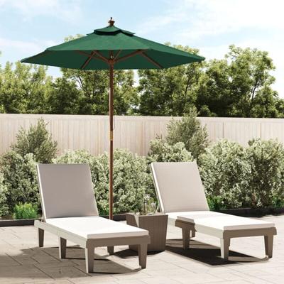 Parasol de jardin avec m�t en bois vert 196x231 cm - Vidaxl