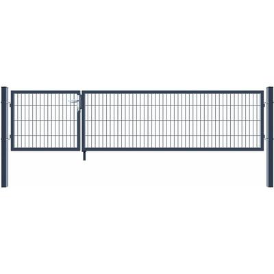 HOME DELUXE - Doppelflügel Gartentor ADITUS Farbe: Anthrazit, Größe: 80 x 350 cm Gartentür Zauntor Image