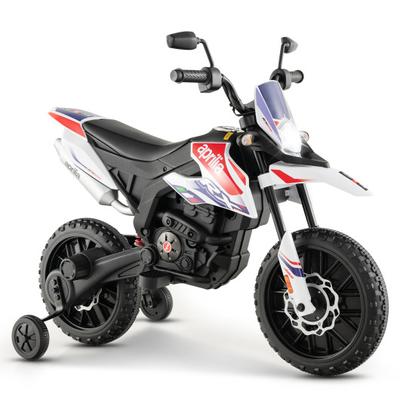 Costway Aprilia Licensed Kids Ride On Motorcycle with 2 Training Wheels-White