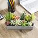 Primrue Deleon 5.51" Faux Succulent in Metal Pot Plastic/Metal in Gray | 5.51 H x 9.99 W x 4.72 D in | Wayfair B983B0C831124E95AD1A06B345023299