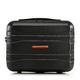 WITTCHEN Adventure Line Moderner Beauty Case aus Polycarbonat Horizontalen Streifenmuster Kosmetikkofer 13L Schwarz-orange