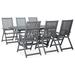 vidaXL 7 Piece Patio Dining Set Solid Acacia Wood Gray - (59.1"-78.7") x 39.4" x 29.1"