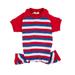 Leveret Dog Cotton Pajama Red White & Blue Stripes L